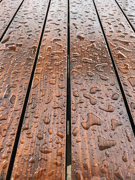 new deck installation backyard wood composite decking